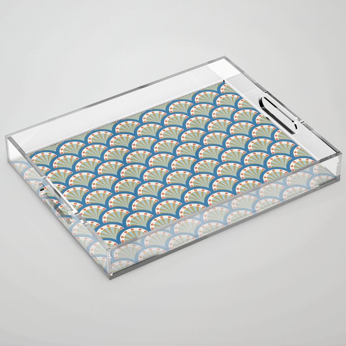 Asian Fan Pattern Acrylic Tray Gallery Image 1