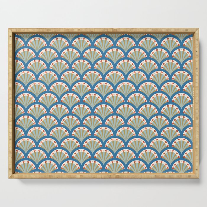 Asian Fan Pattern Serving Tray Gallery Image 1
