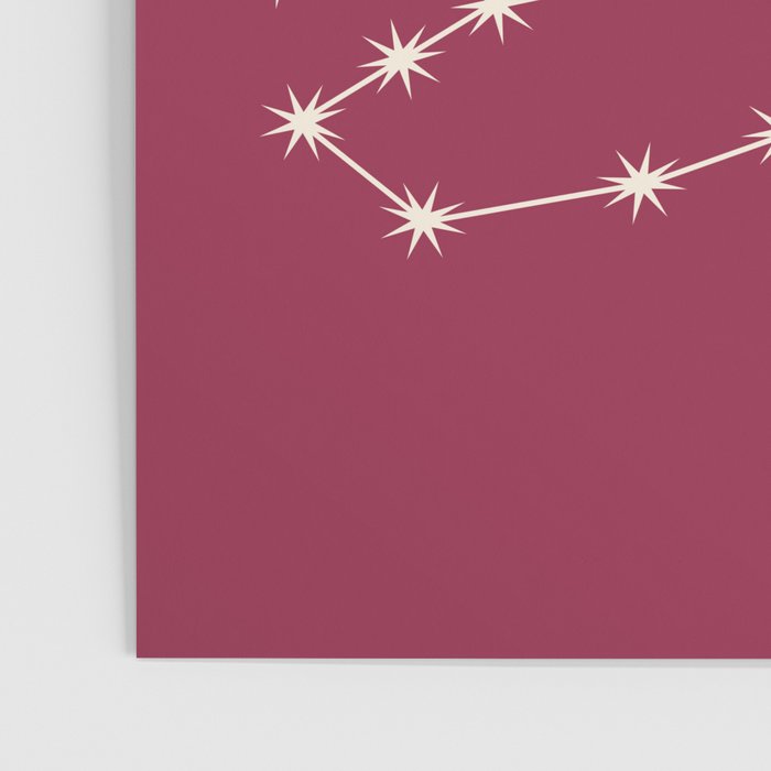 Scorpio Zodiac Star Constellation Line Art Pink Poster Gallery Image 3