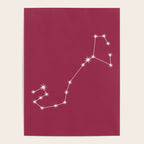 Scorpio Zodiac Star Constellation Line Art Pink Poster Gallery Image 4