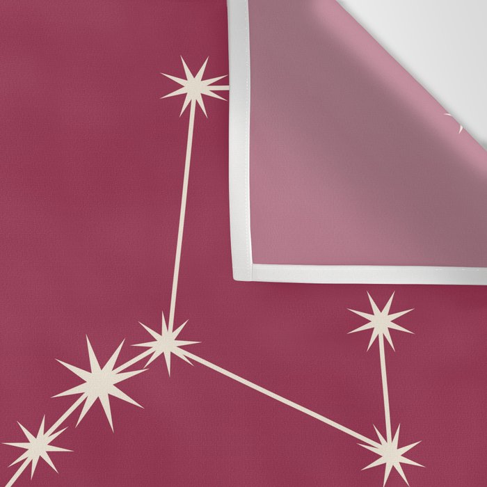 Scorpio Zodiac Star Constellation Line Art Pink Wall Tapestry Gallery Image 3