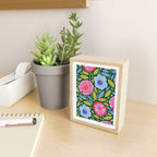 Folk Floral Blossoms in Forest Green Mini Art Print Gallery Image 2