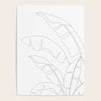 Minimal Line Art Banana Leaves Poster Gallery Image 4