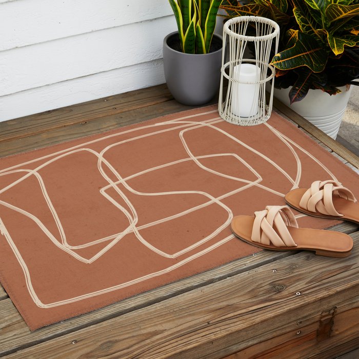 Abstract line art 22 Outdoor Rug Gallery Image 2