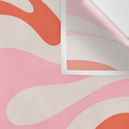 Mod Swirl Retro Abstract Pattern Pink and Orange Wall Tapestry Gallery Image 3