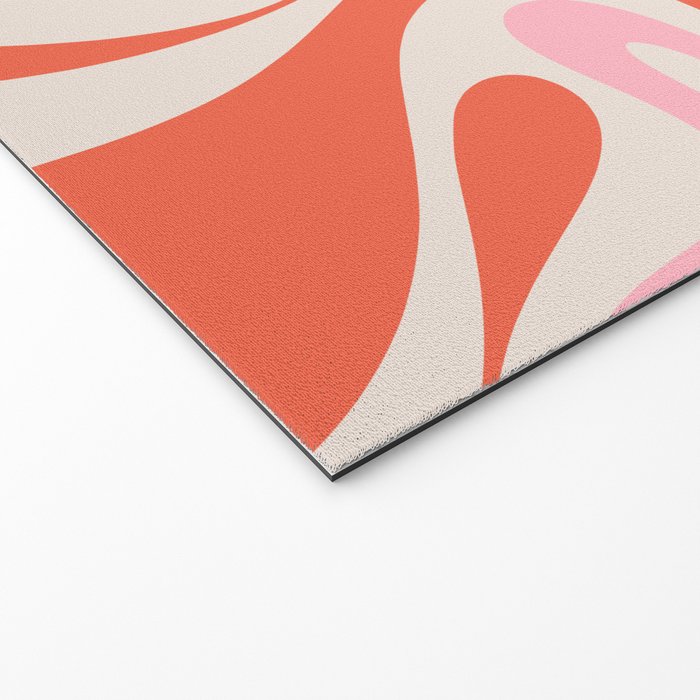 Mod Swirl Retro Abstract Pattern Pink and Orange Welcome Mat Gallery Image 2