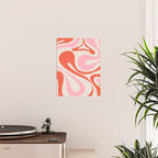 Mod Swirl Retro Abstract Pattern Pink and Orange Poster Gallery Image 2