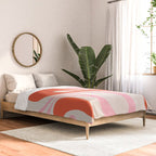 Mod Swirl Retro Abstract Pattern Pink and Orange Comforter Gallery Image 2