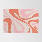 Mod Swirl Retro Abstract Pattern Pink and Orange Rug Gallery Image 2