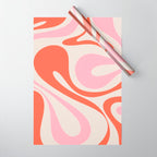Mod Swirl Retro Abstract Pattern Pink and Orange Wrapping Paper Gallery Image 1