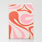 Mod Swirl Retro Abstract Pattern Pink and Orange Stationery Card Gallery Image 2