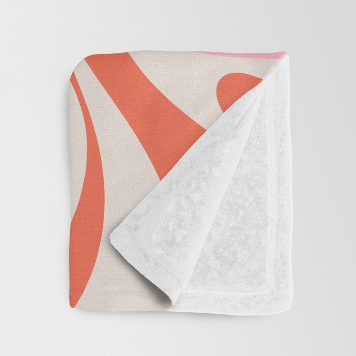 Mod Swirl Retro Abstract Pattern Pink and Orange Throw Blanket Gallery Image 3