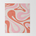 Mod Swirl Retro Abstract Pattern Pink and Orange Throw Blanket Gallery Image 2