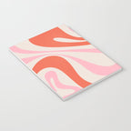 Mod Swirl Retro Abstract Pattern Pink and Orange Notebook Gallery Image 3