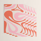 Mod Swirl Retro Abstract Pattern Pink and Orange Wrapping Paper Gallery Image 3