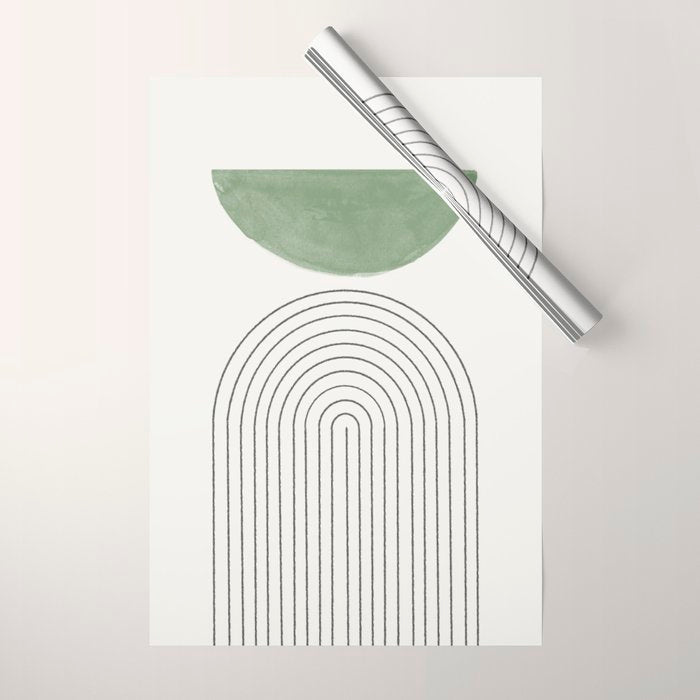 Green Moon Arch Wrapping Paper Gallery Image 1