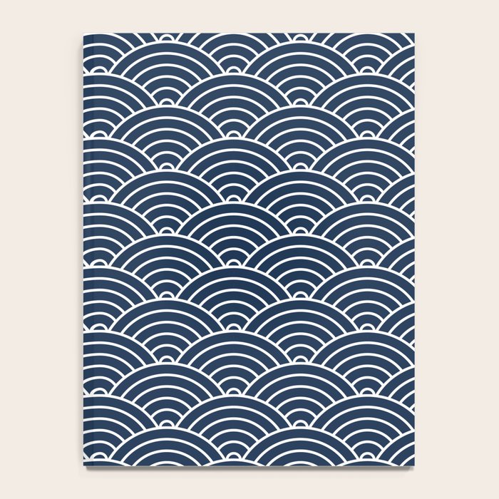 Japanese Waves Pattern Dark Blue Notebook Gallery Image 4