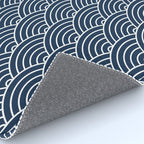 Japanese Waves Pattern Dark Blue Rug Gallery Image 4