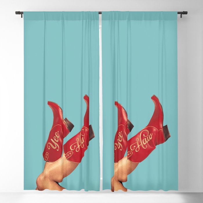 These Boots - Yee haw Cherry Red n Blue Window Curtain Gallery Image 5