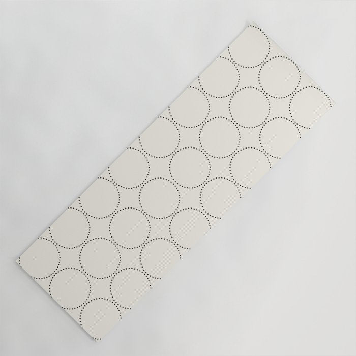 Minimalist Dotted Circles in Black and White Yoga Mat Gallery Image 1