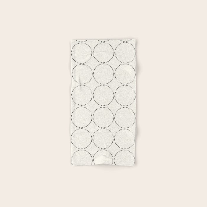 Minimalist Dotted Circles in Black and White Bath Towel Gallery Image 1