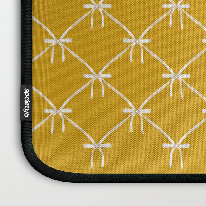 Bows & Ribbons Pattern XX Golden Yellow Laptop Sleeve Gallery Image 3