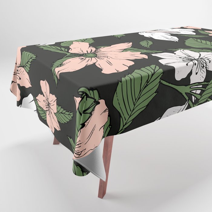 Flowers in the tropical night Tablecloth Gallery Image 1