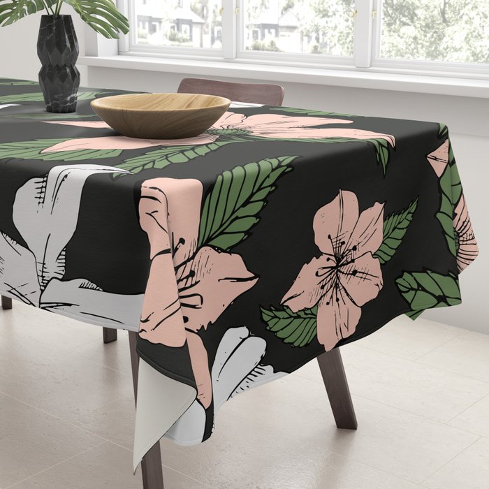 Flowers in the tropical night Tablecloth Gallery Image 3