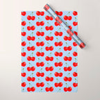 Y2K Cherries - Blue Pattern Large Wrapping Paper Gallery Image 1