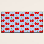 Y2K Cherries - Blue Pattern Large Desk Mat Gallery Image 3