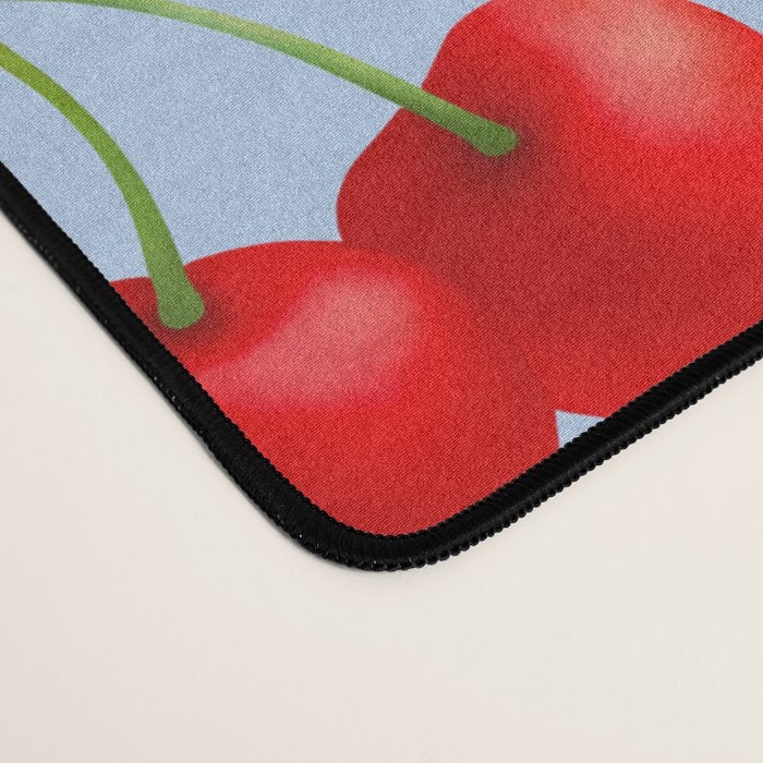 Y2K Cherries - Blue Pattern Large Desk Mat Gallery Image 4