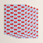 Y2K Cherries - Blue Pattern Large Wrapping Paper Gallery Image 3