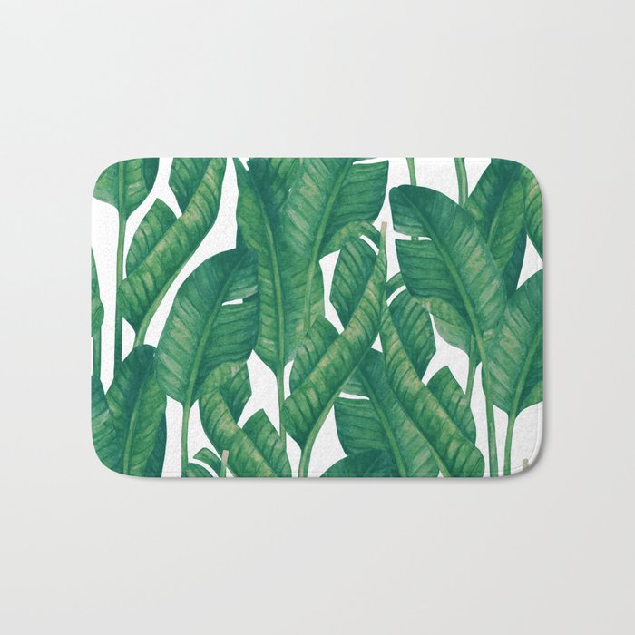 Jungle Leaves Tropical Botanical Bath Mat Gallery Image 1