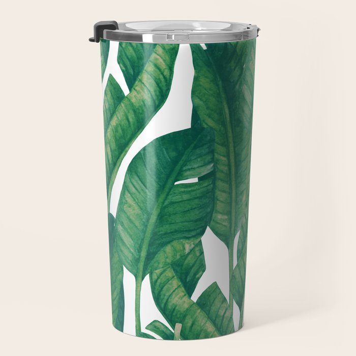 Jungle Leaves Tropical Botanical Travel Mug Gallery Image 3