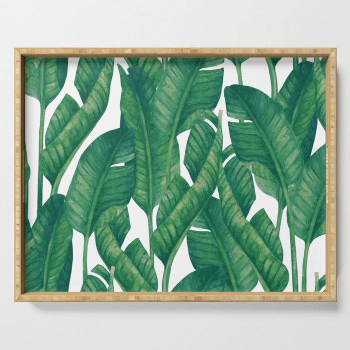 Jungle Leaves Tropical Botanical Serving Tray Gallery Image 1