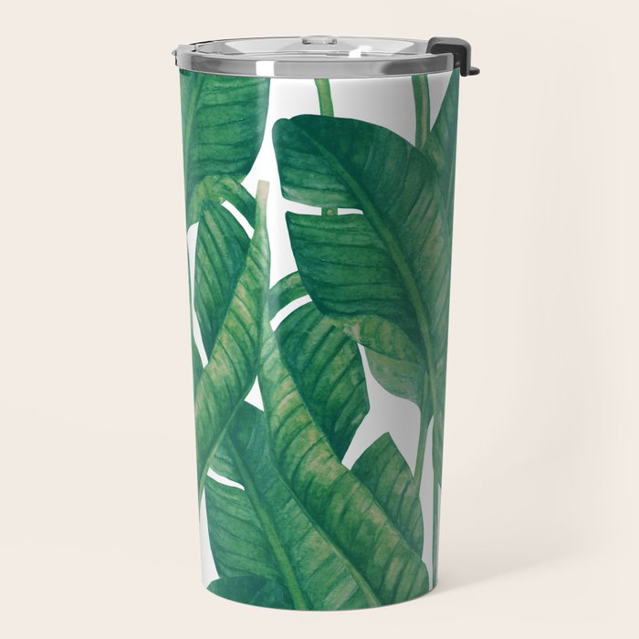 Jungle Leaves Tropical Botanical Travel Mug Gallery Image 2