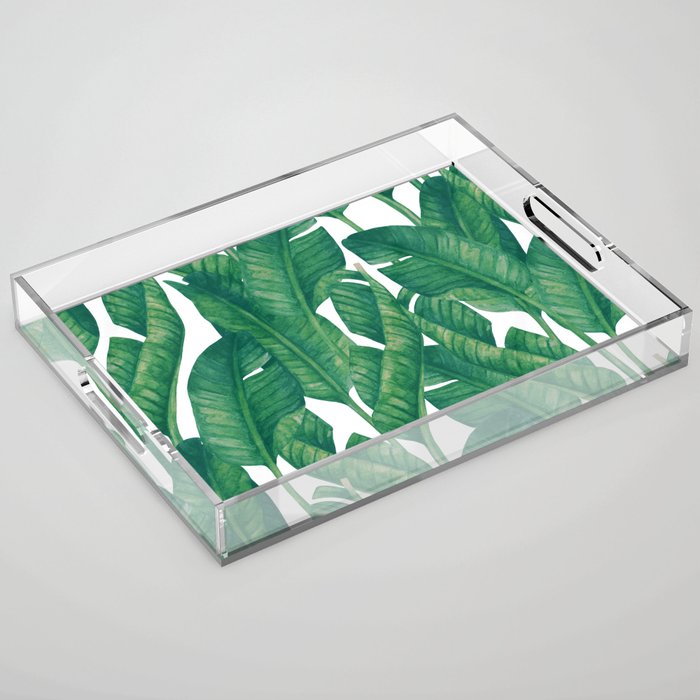 Jungle Leaves Tropical Botanical Acrylic Tray Gallery Image 1