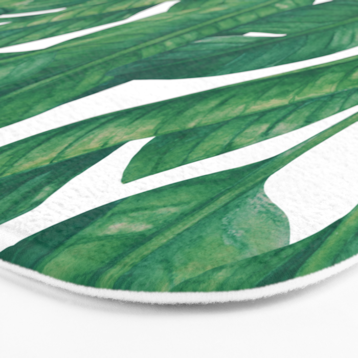 Jungle Leaves Tropical Botanical Bath Mat Gallery Image 3