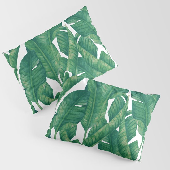 Jungle Leaves Tropical Botanical Pillow Sham Gallery Image 1