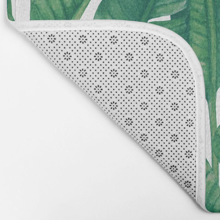 Jungle Leaves Tropical Botanical Bath Mat Gallery Image 2