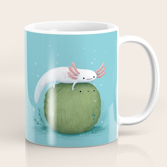 Axolotl on a Mossball Coffee Mug Gallery Image 1