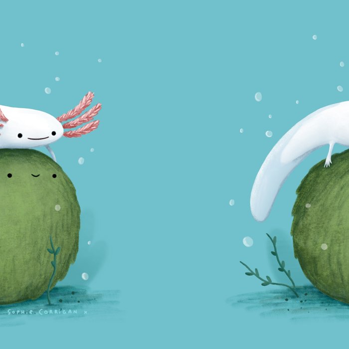 Axolotl on a Mossball Coffee Mug Gallery Image 2