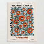Flower Market Amsterdam, Modern Retro Flower Print Poster Gallery Image 4