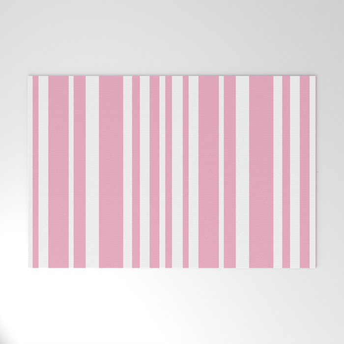 Classic Stripes XXXI - Pastel Pink  Welcome Mat Gallery Image 1