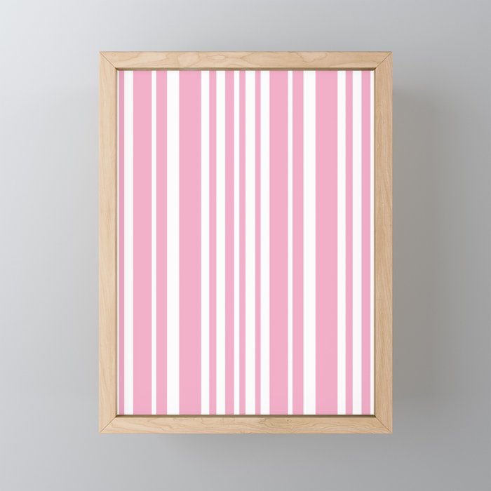 Classic Stripes XXXI - Pastel Pink  Mini Art Print Gallery Image 1