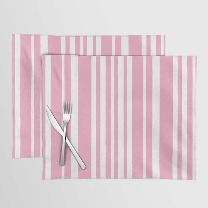 Classic Stripes XXXI - Pastel Pink  Placemat Gallery Image 1