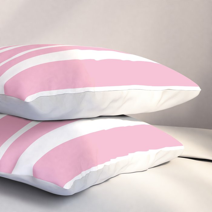Classic Stripes XXXI - Pastel Pink  Pillow Sham Gallery Image 3