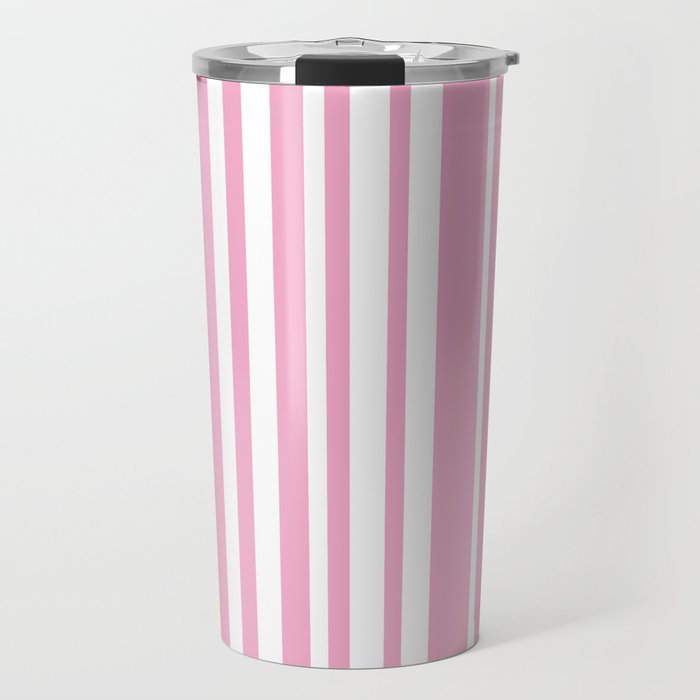 Classic Stripes XXXI - Pastel Pink  Travel Mug Gallery Image 1