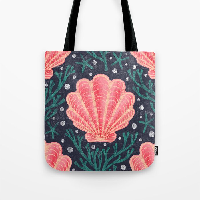 Seashell - pink and blue Tote Bag Gallery Image 1