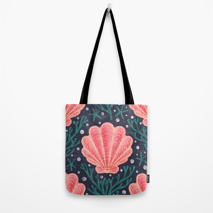 Seashell - pink and blue Tote Bag Gallery Image 2